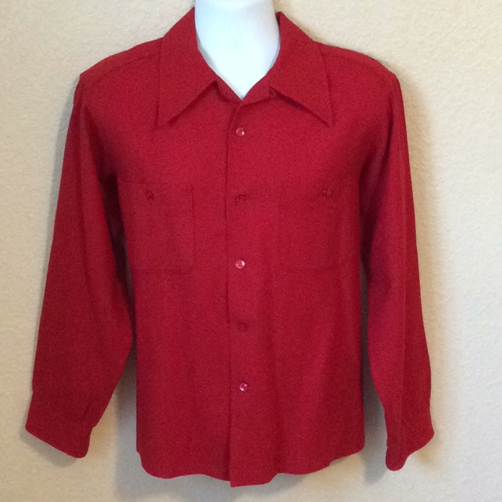 Pendleton Red wool shirt, vintage EUC size Large